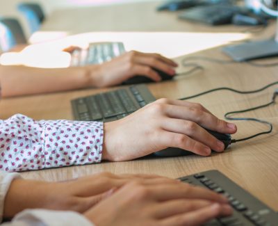 Rookwood School Students typing on computer keyboards